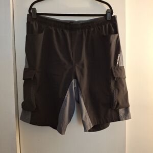 Vayager Men's Black and Gray Athletic Cycling Shorts with Padding